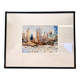Print by Michael J. Leu – winter urban scene – framed