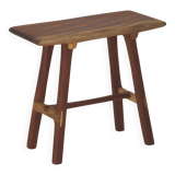 Contemporary handcrafted solid wood stool / end table from Sipo, Oak and Ash