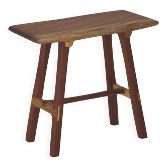 Contemporary handcrafted solid wood stool / end table from Sipo, Oak and Ash