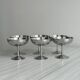 6 Letang Remy shiny stainless steel footed bowls.