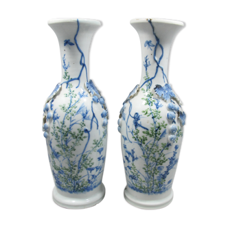 Paire de vases chinois ou japonais 19è siècle