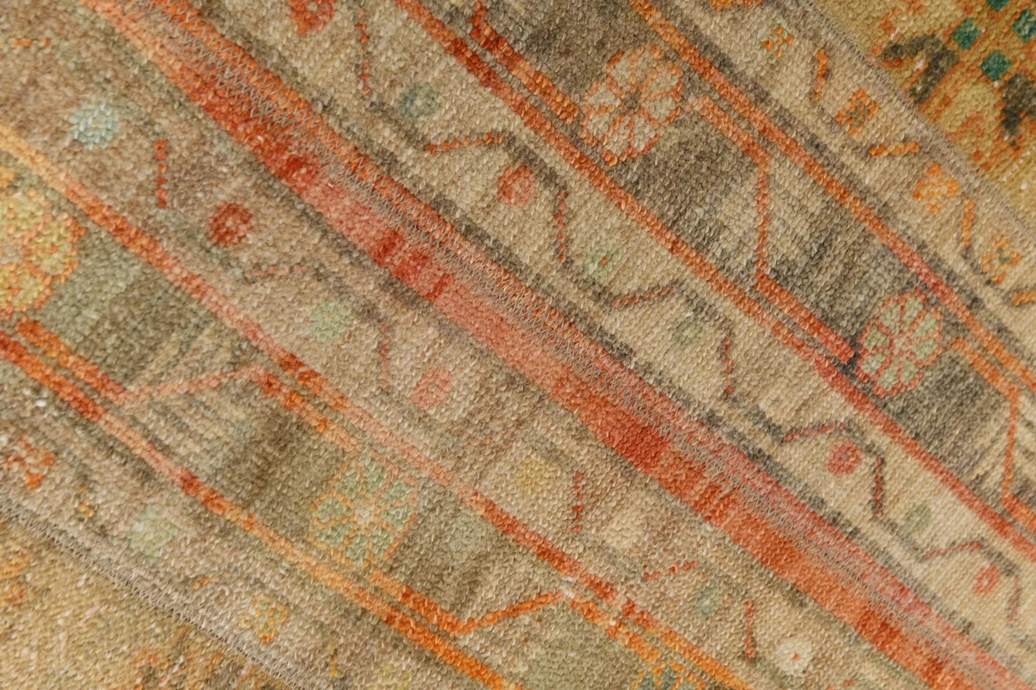 Long Narrow Vintage Persian Runner Rug, Brown & Orange Hallway Rustic Decor