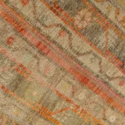 Long Narrow Vintage Persian Runner Rug, Brown & Orange Hallway Rustic Decor