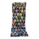 Moroccan carpet Boucherouite colored - 92 x 241 cm