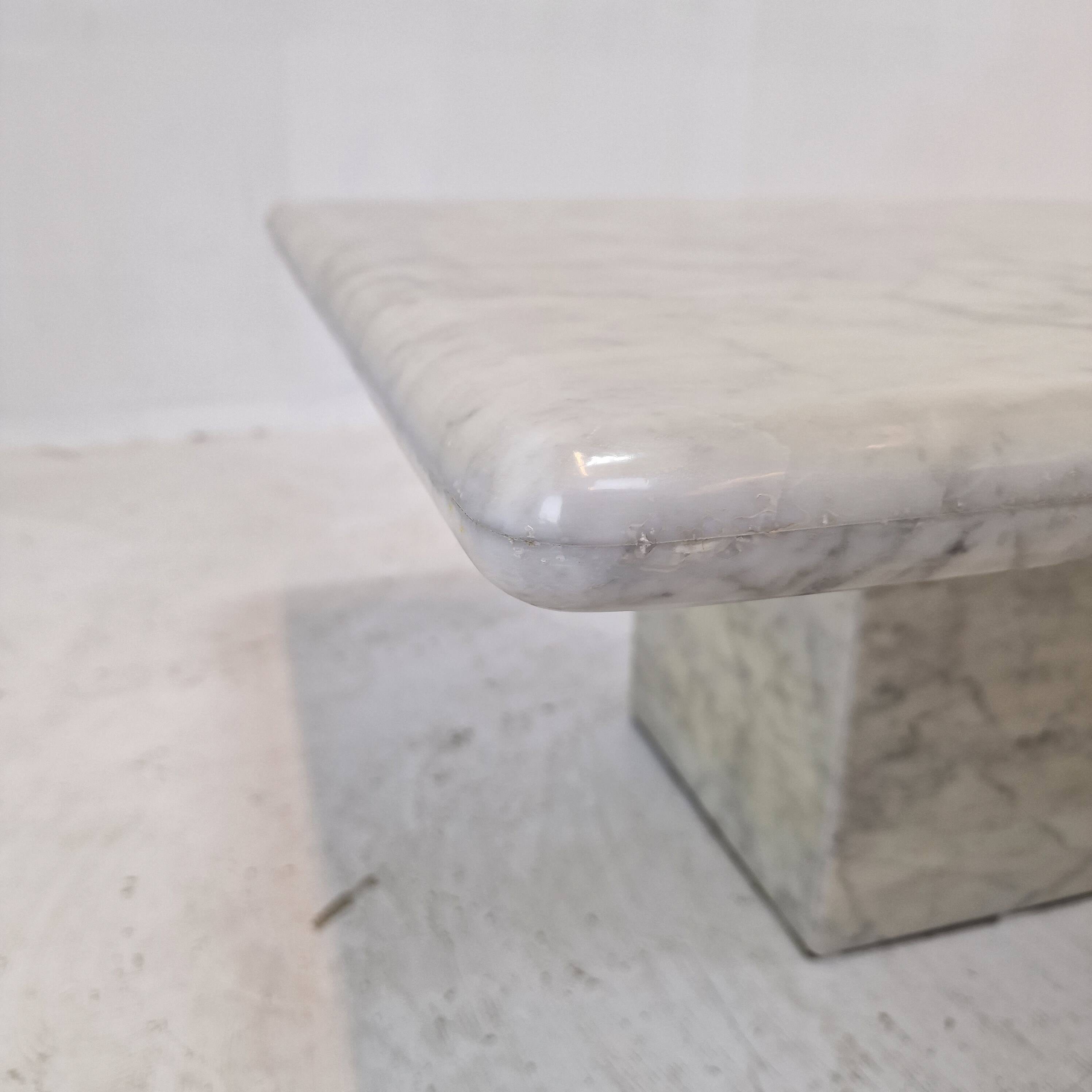 Italian Carrara Marble Coffee Table, 1980s