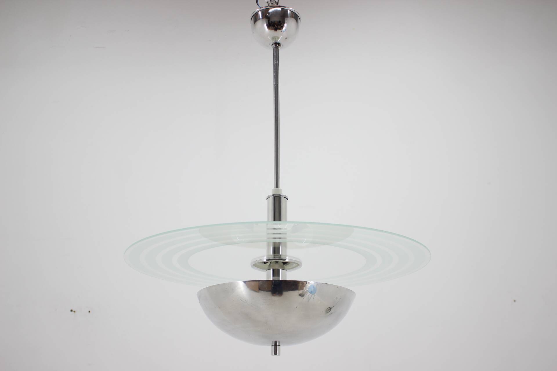 1930s Restored Art Deco Chandelier, Czechoslovakia
