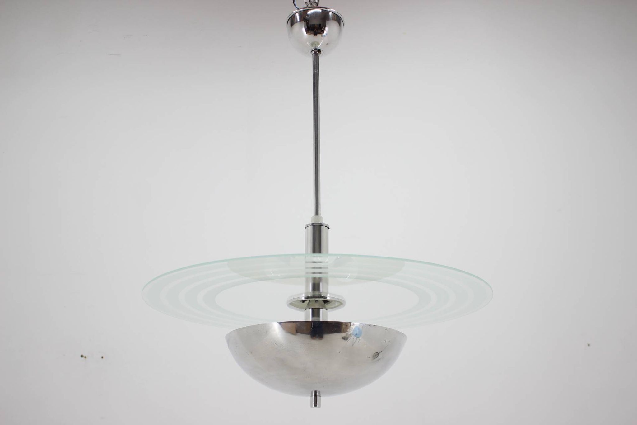 1930s Restored Art Deco Chandelier, Czechoslovakia
