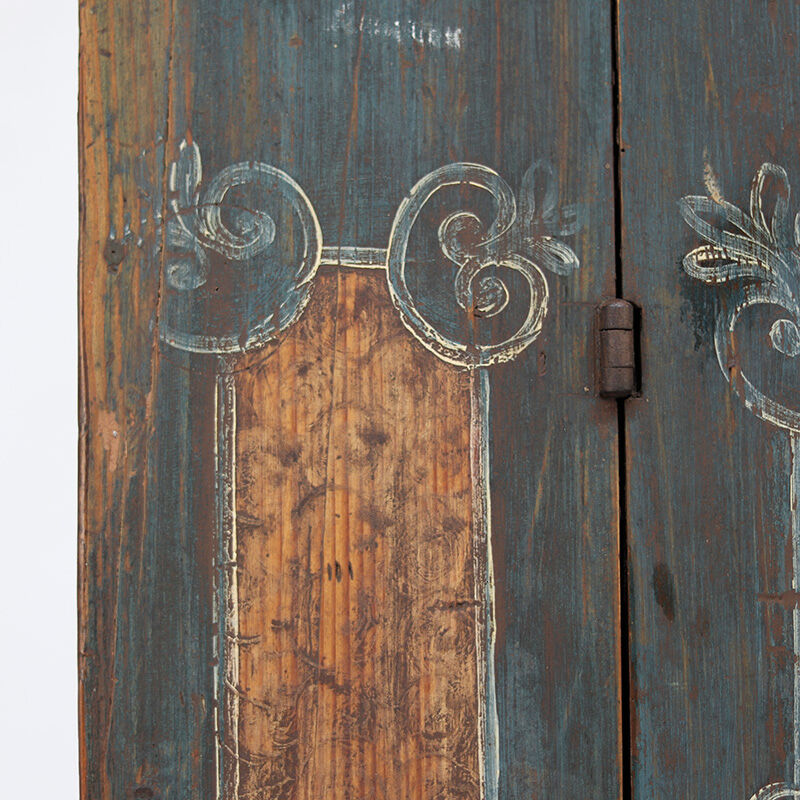 Rustic Farmhouse Folk Art Painted Bridal Cabinet