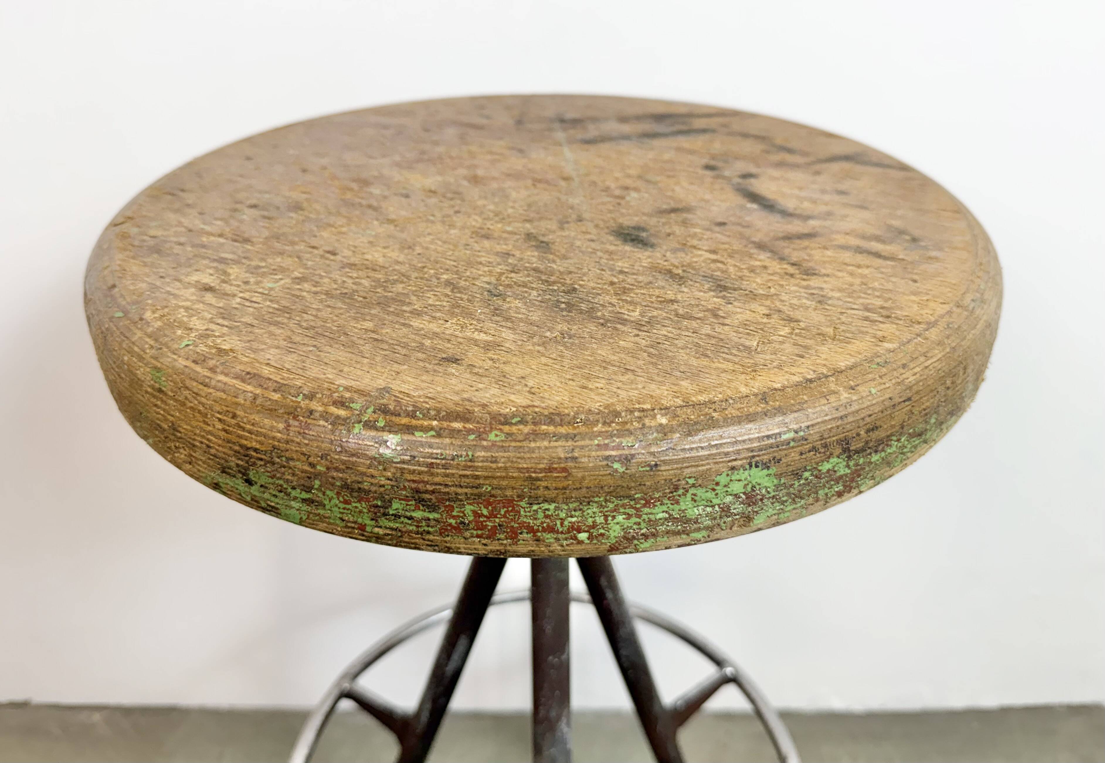 Grey Industrial Workshop Stool, 1960s