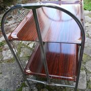 Vintage folding rolling trolley with 2 trays