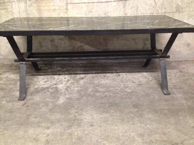 Lower formica and wrought iron table
