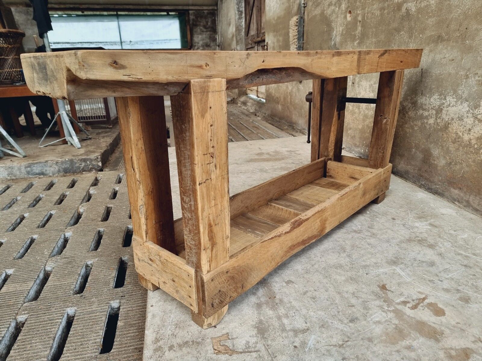 Antique workbench bathroom furniture or side table