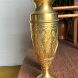 Brass vase with crane decoration