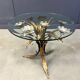 Vintage gilt metal flower side table, 1960s