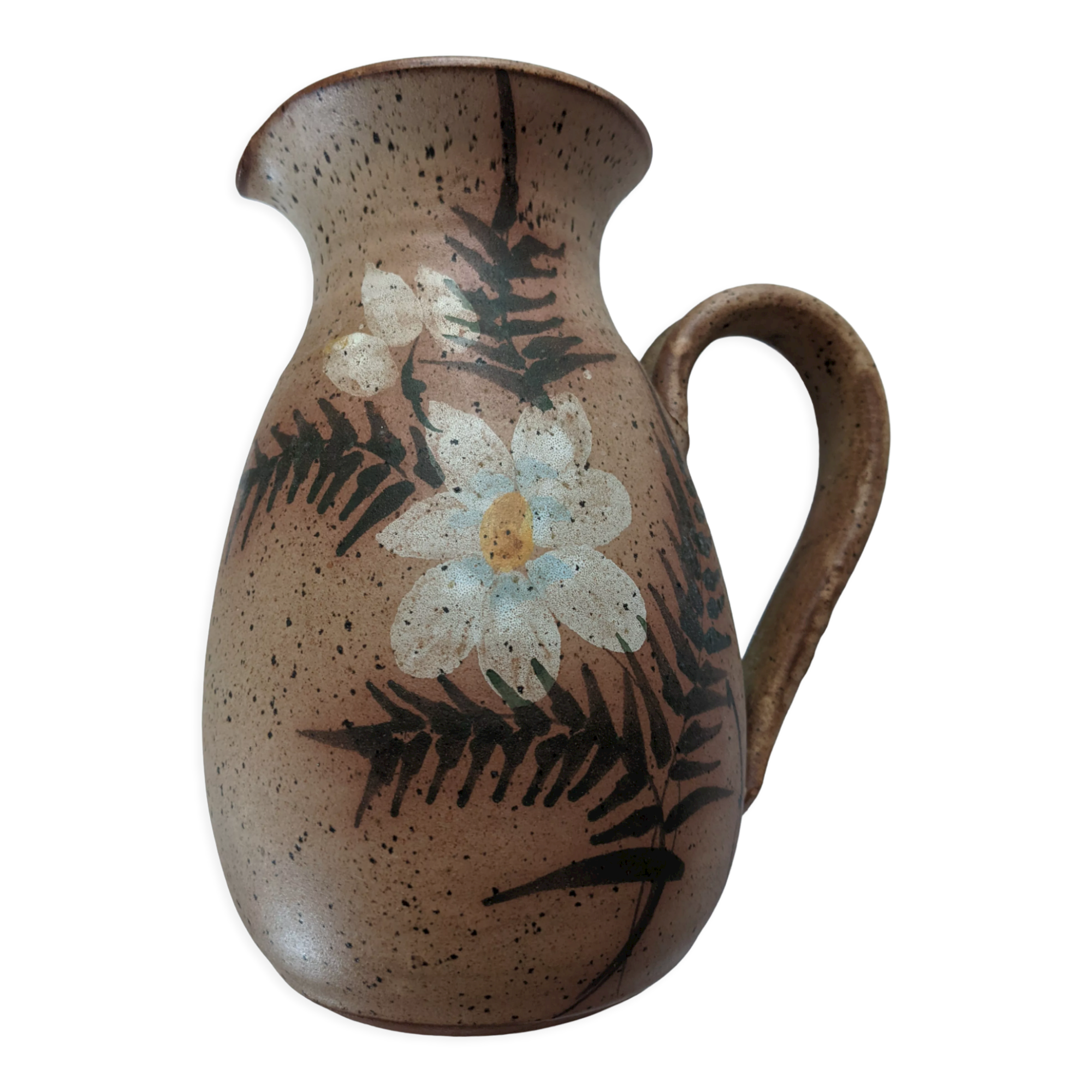 Jug vintage stoneware Vallauris pyrité