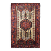 Tissé à la main - Tapis persan vintage au sol crème