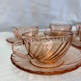 Ensemble de 6 tasses en verre rose