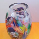 Multicolored Murano glass vase