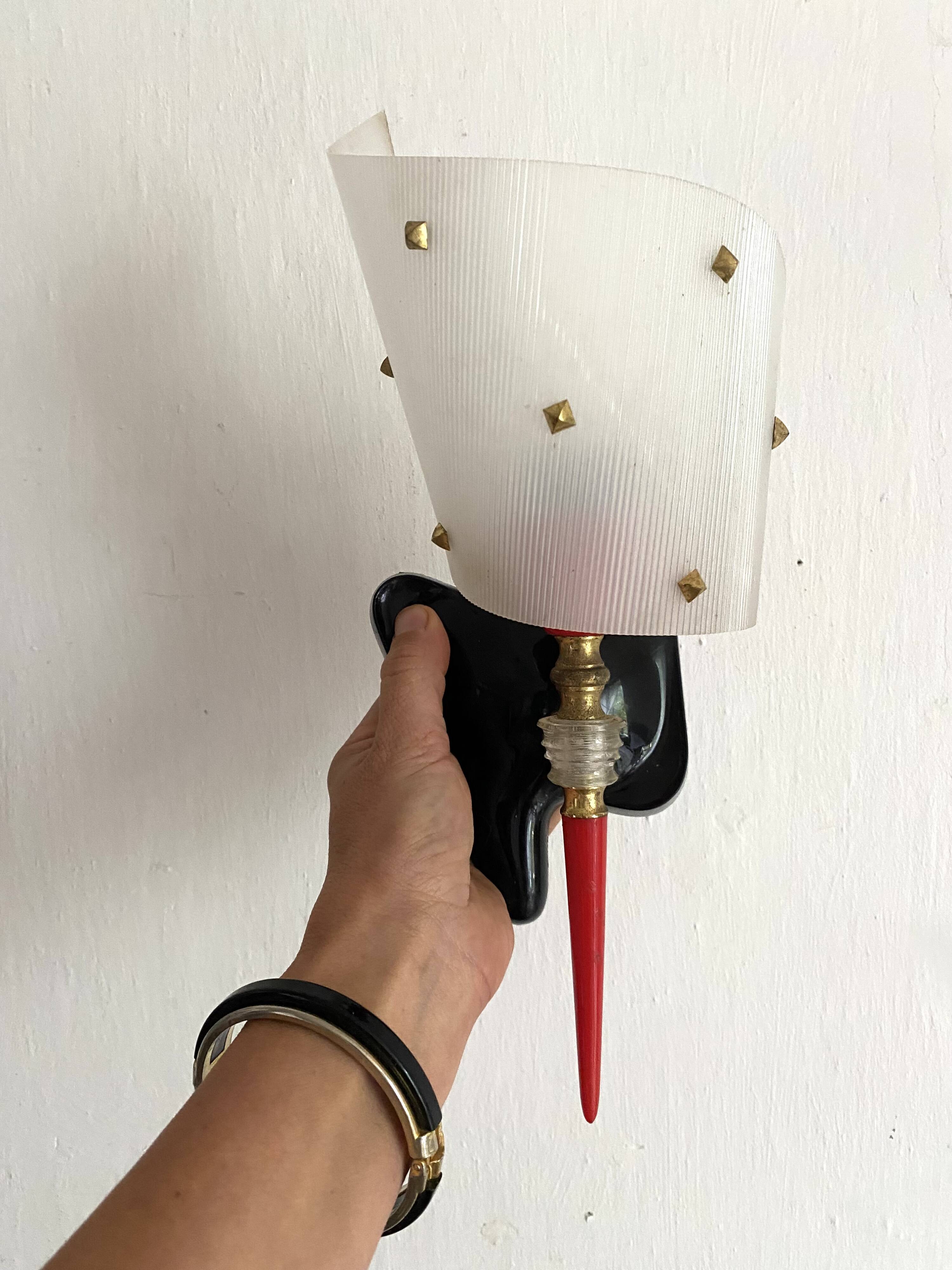 Pair of 50s-60s wall lights