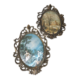 Lot 2 vintage worked metal frames