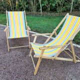 Pair of vintage Chilean deckchairs