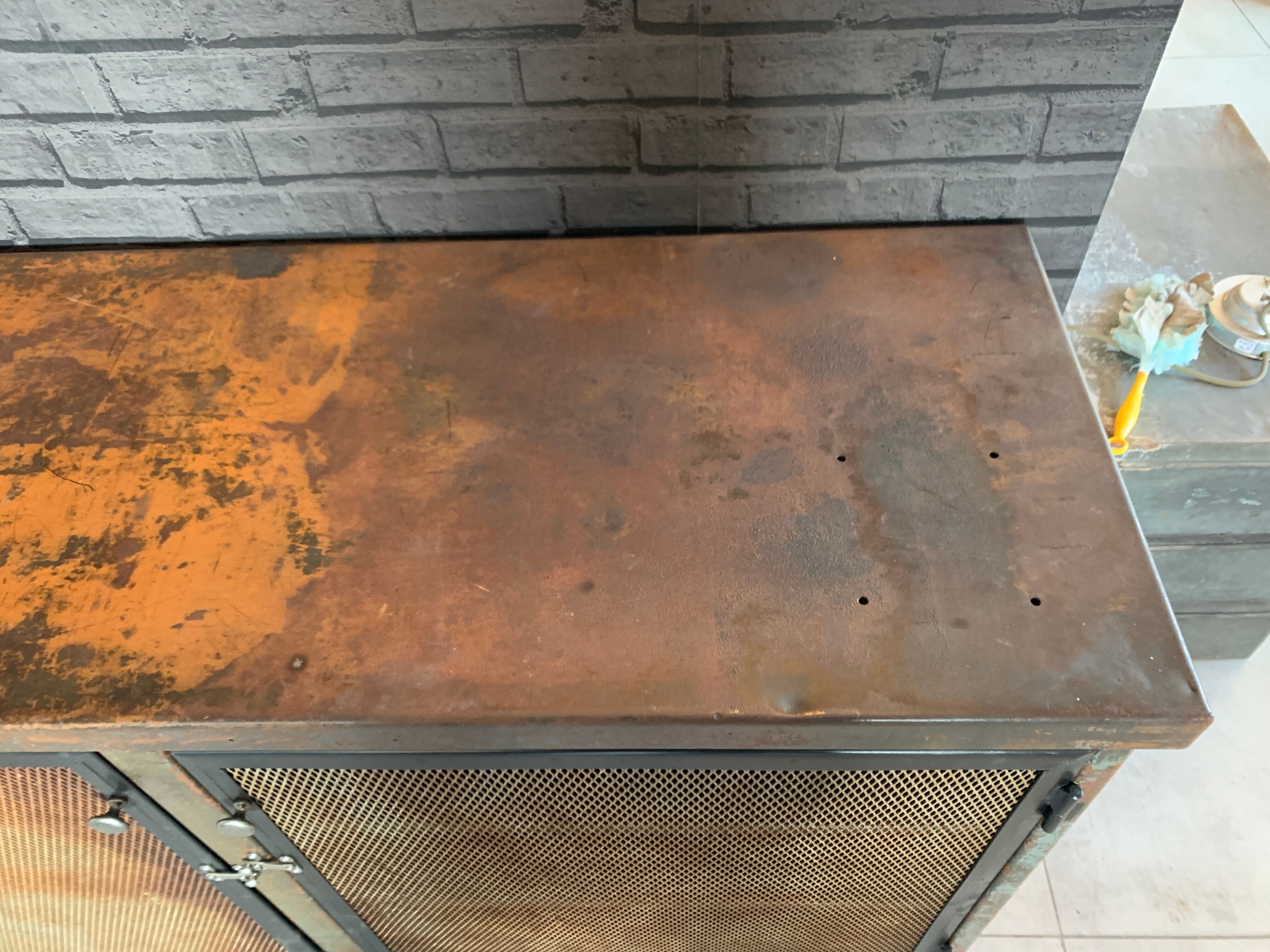 Old steel workshop cabinet