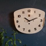 Vintage formica silent wall clock "MC Beige"