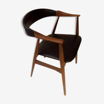 Farstrup black leather armchair