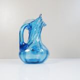 Blue glass art vase