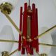 Grand lustre Arredoluce façon Monza du milieu du siècle. Design italien des années 1950