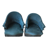 Pair of petrol blue toads