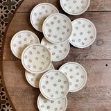 Lot de 11 assiettes à dessert anciennes en porcelaine de Limoges