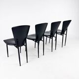 Set of 4 Postmodern Italian Dining Chairs, 1980s