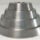 Solid steel candle holder turned design