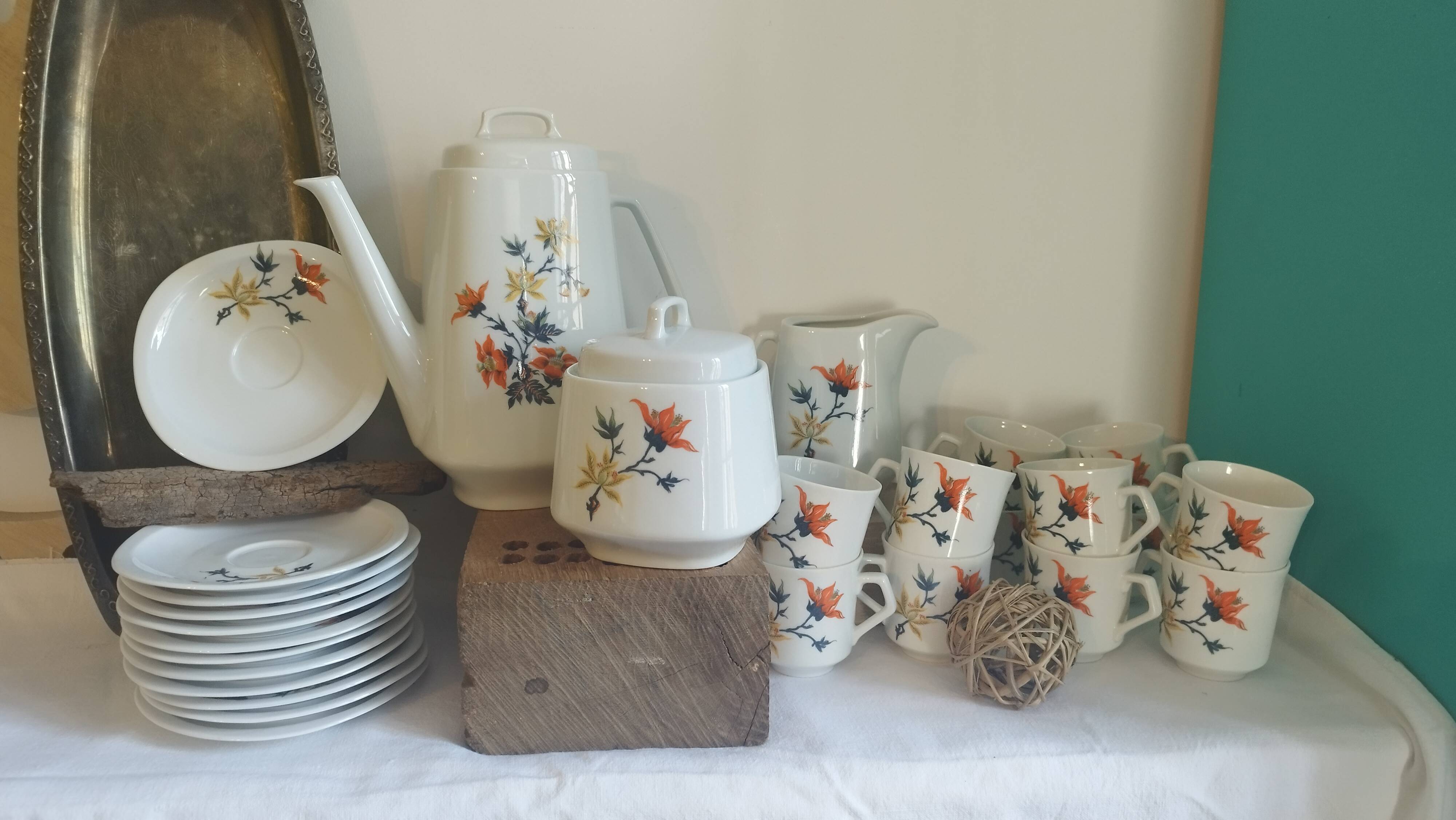 French floral porcelain coffee service