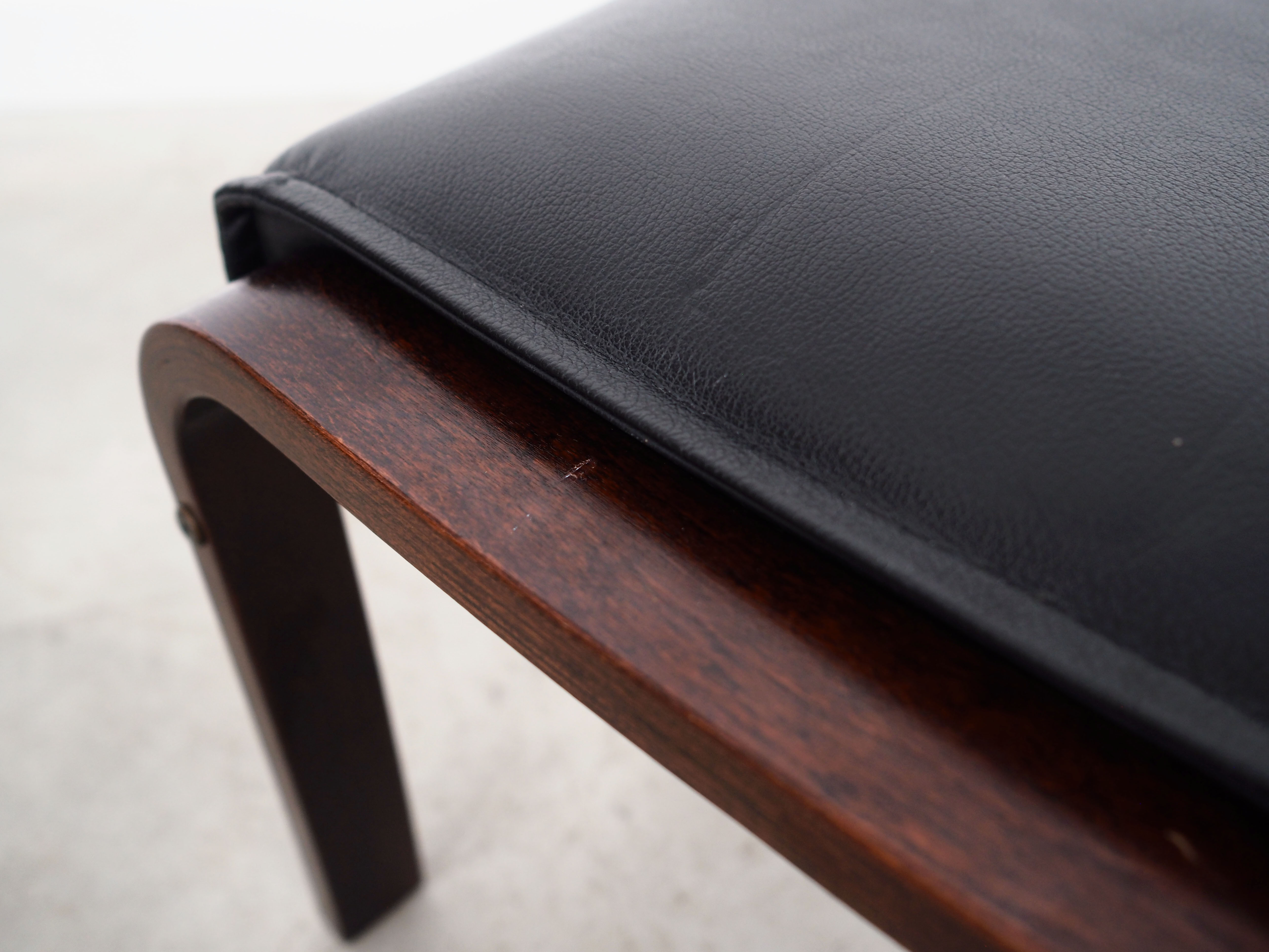 Leather footrest, Danish design, 1960s, production: Denmark