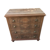 Wooden chest of drawers Mahogany veneers Late nineteenth 4 drawers