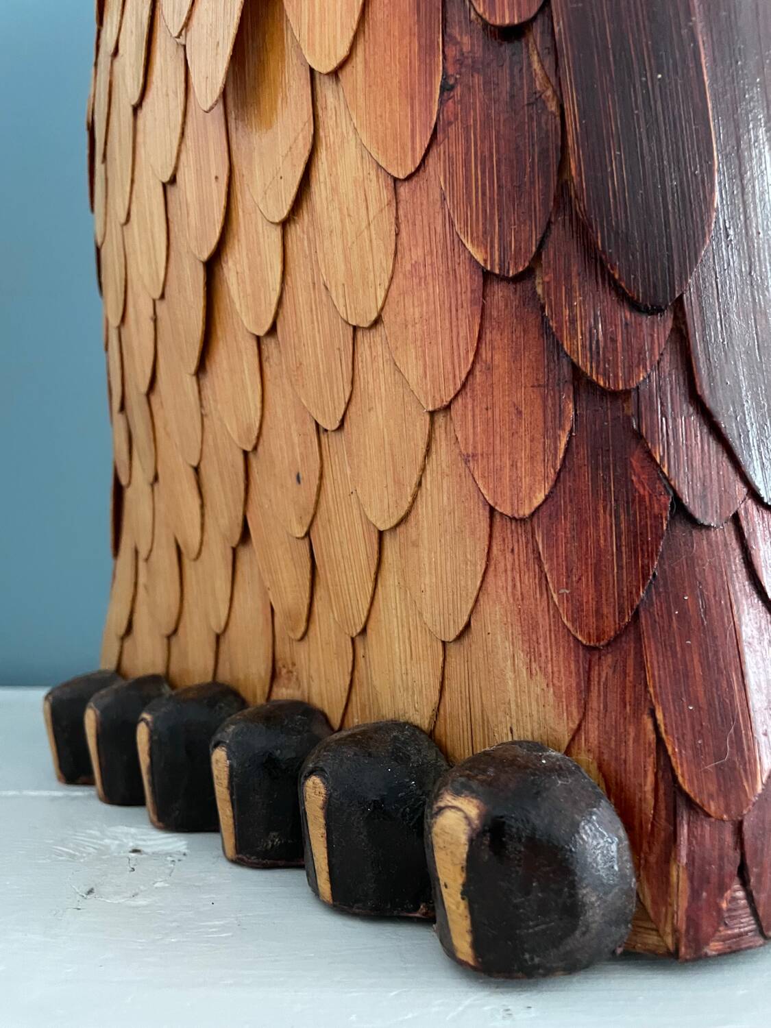 Vintage umbrella stand in the shape of an owl