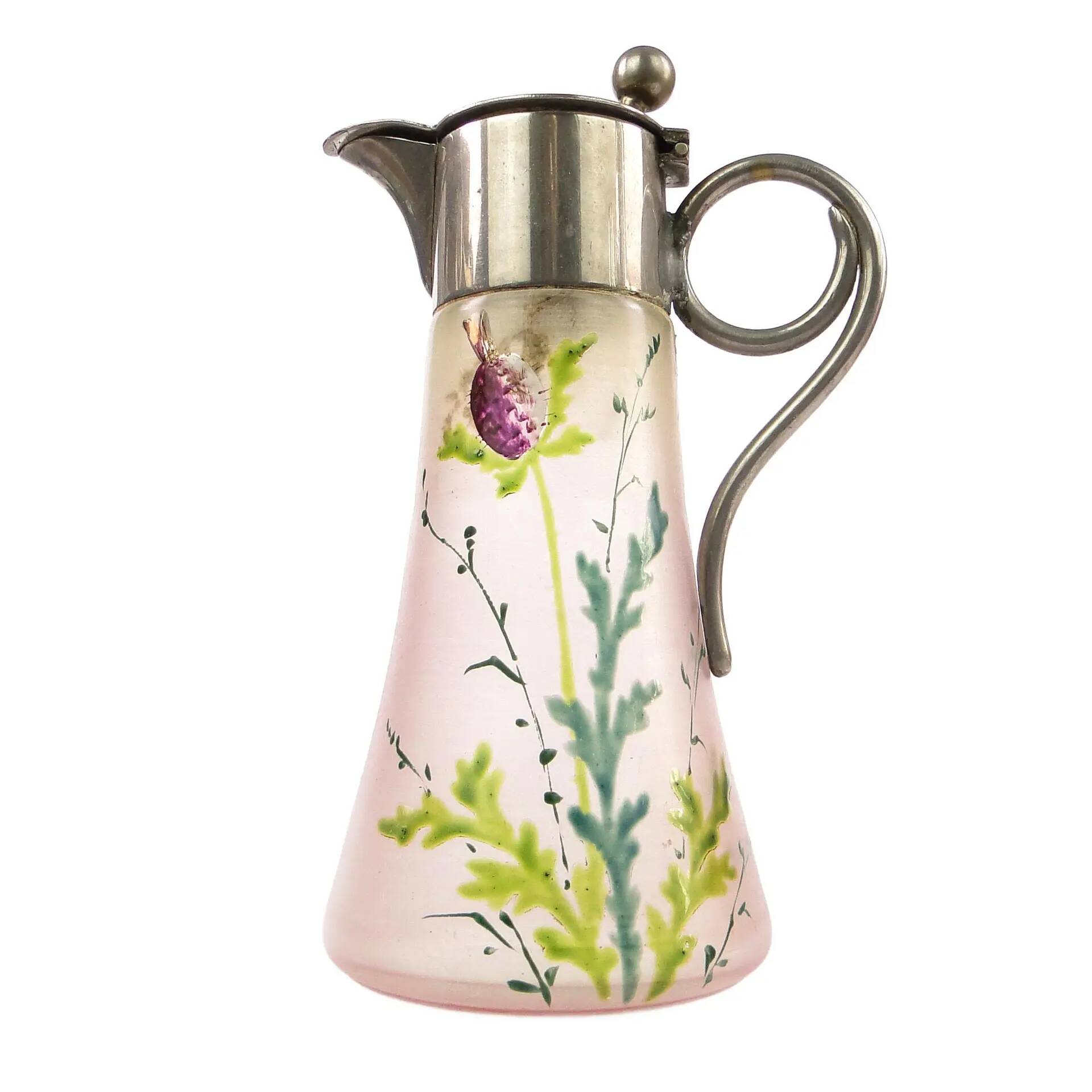 Carafe, Art Nouveau, glass, Czechoslovakia, early 20th century