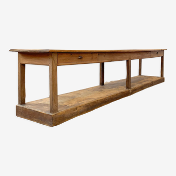 Large wooden draper table, early twentieth century