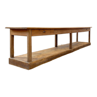 Large wooden draper table, early twentieth century