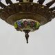 Half-basket chandelier with 5 lights in bronze and Spanish ceramic. 1960s