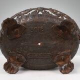 Cast Iron planter decorated with masks and lion paws, France 1850s
