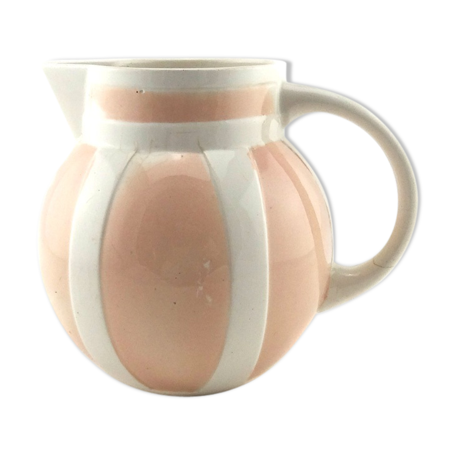 Pichet art déco rose et blanc
