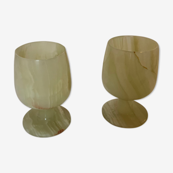 Set de 2 verres à pied en onyx