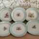 Set of 6 Dessert Plates Stamped "Orchies Moulin des Loup", Model St Hubert