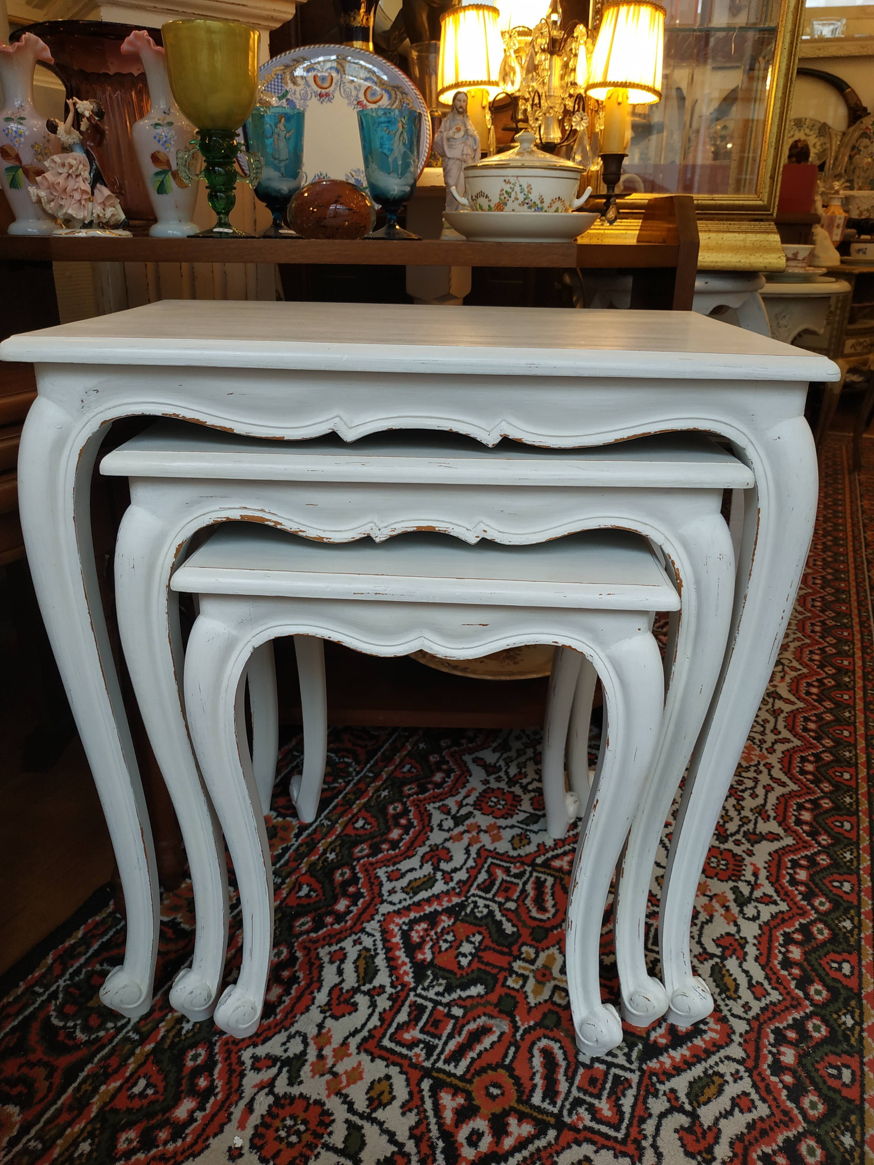 3 trundle tabs made of aged rechampi wood