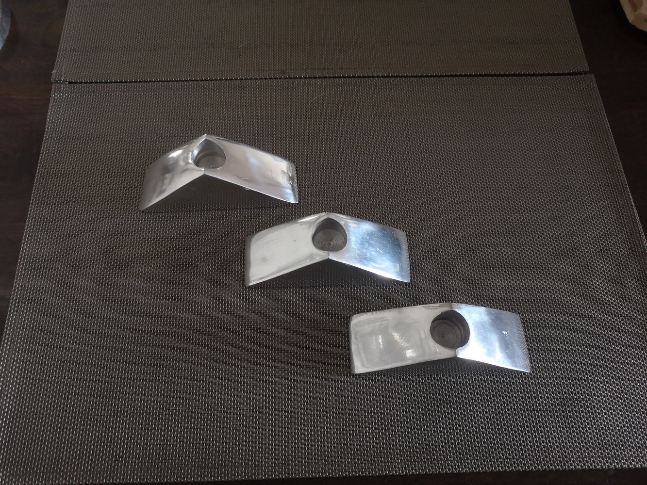 Trio of Scandinavian chrome candle holders - 1970s/80s