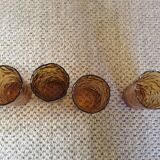 Series of 6 amber glasses