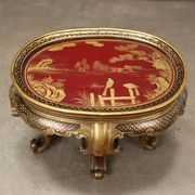 Antique lacquered wooden coffee table in chinoiserie style, Italy, early 20th century.
